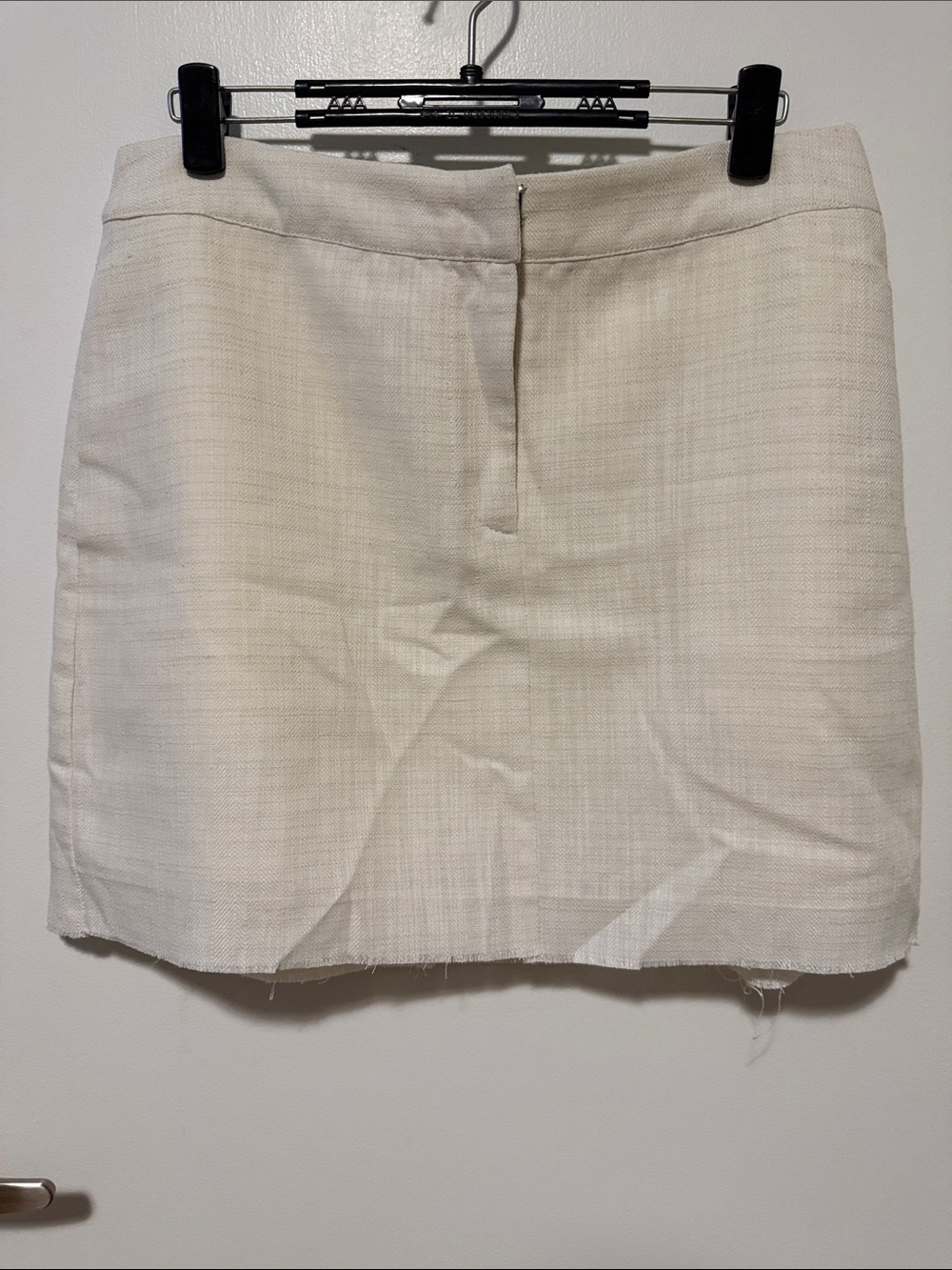 Avec Les Filles Women's Linen Lined Cream Mini Skirt, Sz L